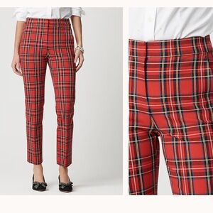 J. Crew Red Plaid Ankle Pants